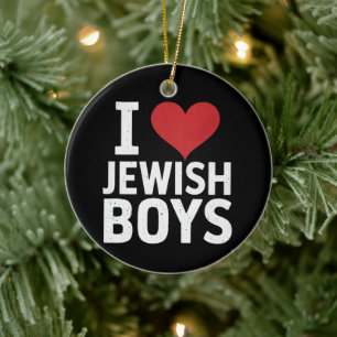 Ik hou van Joodse jongens Ik hart Joodse jongens H Keramisch Ornament