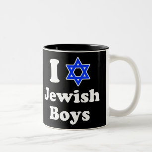Ik hou van joodse jongens tweekleurige koffiemok