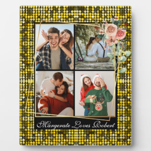 IK HOU VAN JOU 4 Foto geel GOUD Glitter Valentijns Fotoplaat
