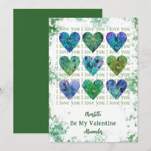 Ik hou van jou als mijn Valentijn Waterverf Feestdagenkaart