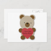 Ik Hou Van Jou Beary Veel Knuffel Teddybeer Feestdagenkaart (Voorkant / Achterkant)