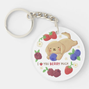 Ik Hou Van Jou Besje Veel: Knuffel Hond Met Bessen Sleutelhanger
