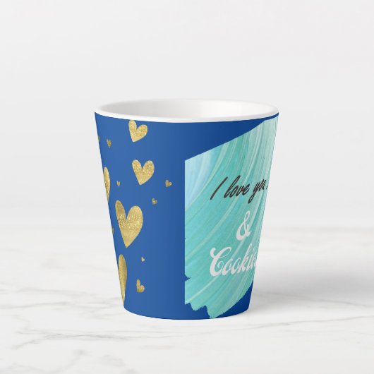 Ik hou van jou & cookies latte mok (Voorkant)