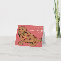 Ik hou van jou Dachshund Kusjes Vouwbare Wenskaart