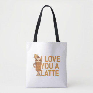 Ik hou van jou een Latte koppels romantiek Draagtas