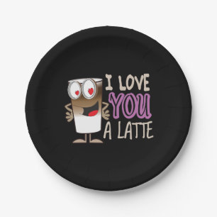Ik hou van jou een latte papieren bordje