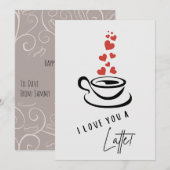 Ik hou van jou een Latte Valentijnsdagkaart Feestdagenkaart (Voorkant / Achterkant)