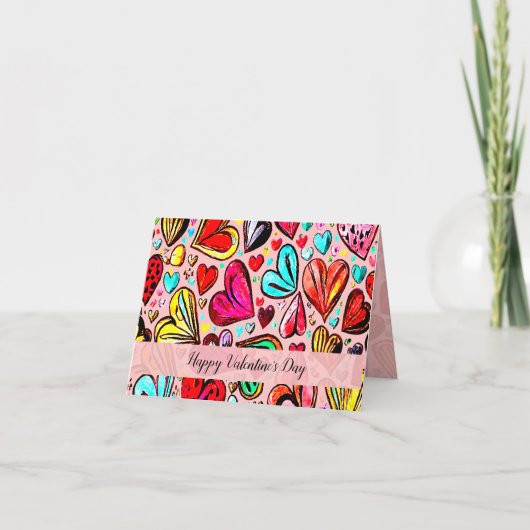 IK HOU VAN JOU FUNKY-HART PATROON ONTWERP KAART (Voorkant)