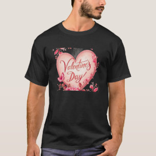 Ik hou van jou Gelukkig Valentijnsdag Zwart T-shir T-shirt