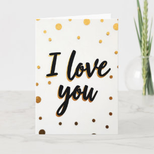 Ik Hou Van Jou Gouden Glitter Kaart