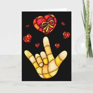 Ik Hou Van Jou Hand Gebarentaal Asl - Harten Valen Kaart