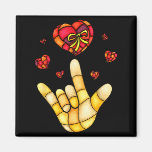 Ik Hou Van Jou Hand Gebarentaal Asl - Harten Valen Magneet