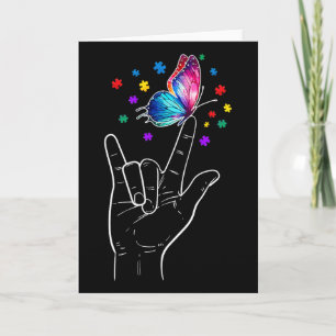 Ik Hou Van Jou Hand Gebarentaal Vlinder Autisme Be Kaart