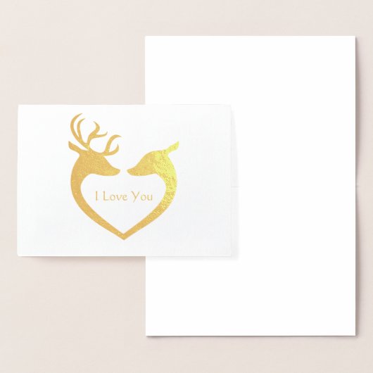 Ik hou van jou Hart Rendier Folie Folie Kaarten (Display)