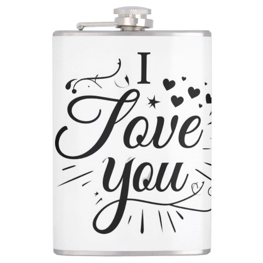 ik hou van jou heupfles (Voorkant)