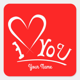 Ik hou van jou / ik hou van jou / Valentijnsdag Vierkante Sticker