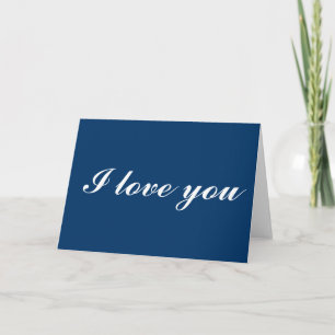 Ik hou van jou in blauw en wit kaart