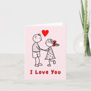 Ik Hou Van Jou Kaart Romantisch Paar Aangepaste Te