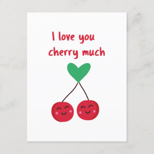 Ik hou van jou kers veel Valentijn Informatiekaartje