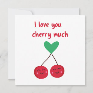 Ik hou van jou kers veel Valentijn Kaart
