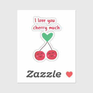 Ik Hou Van Jou Kers Veel Valentijn Sticker