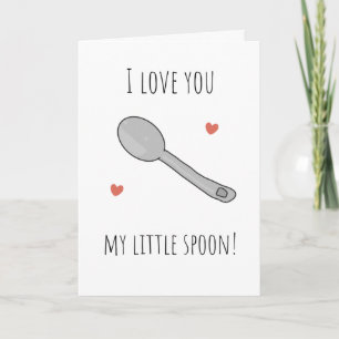 Ik hou van jou kleine lepel valentijnskaart kaart