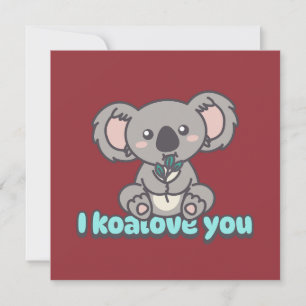 Ik hou van jou Koala beer woordgrap Feestdagenkaart