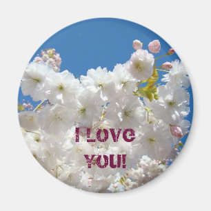 Ik hou van jou! magneet cadeau Roze Boom Bloesem B