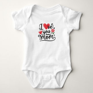 Ik hou van jou mama hartelijk kids ontwerp romper
