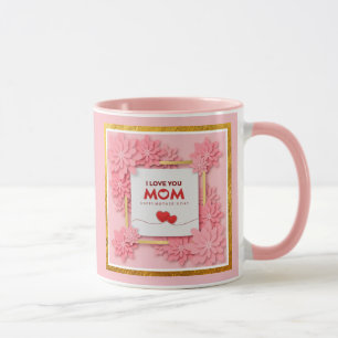 Ik hou van jou mama Moederdag bloem en goud Mok