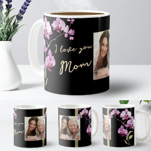 Ik hou van jou mama Zwarte Orchidee Foto Koffiemok