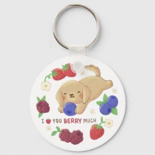 Ik Hou van Jou met een Hoop Bessen: Knuffel Hond m Sleutelhanger