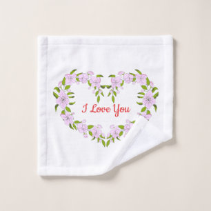 Ik hou van jou Mooie bloemen Washandje