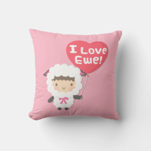 Ik Hou van Jou Mooie Schaap Slaapkamer Decor Roze Kussen