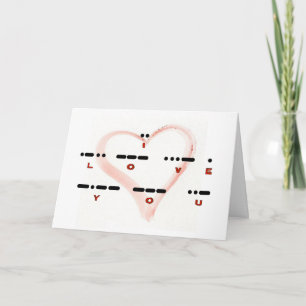 IK HOU VAN JOU - Morse Code & Letters Kaart