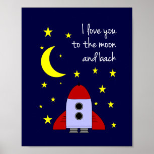 Ik hou van jou naar de maan en terug Muur Kunst Pr Poster
