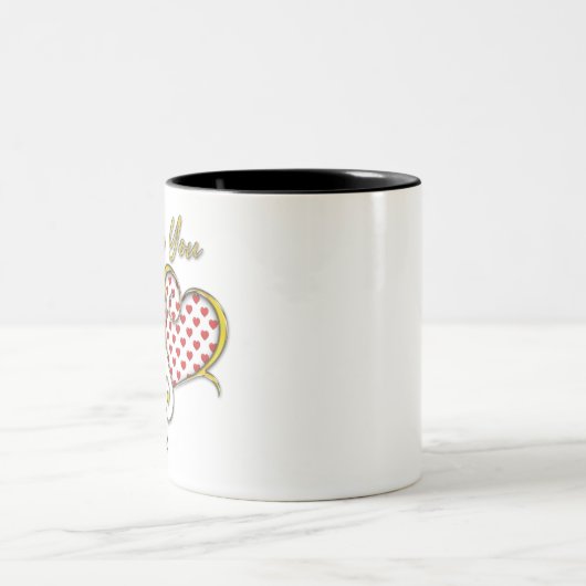 Ik hou van jou ontwerp tweekleurige koffiemok (Center)