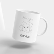 Ik hou van jou Opa Aangepast Baby Gezicht Portret