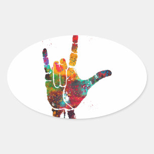 Ik Hou Van Jou Ovale Sticker
