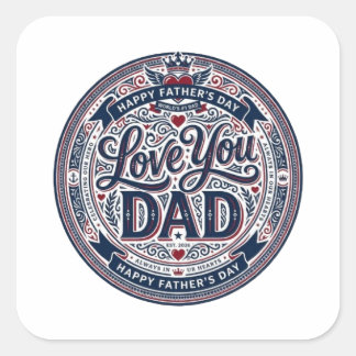 Ik hou van jou papa vintage sticker voor Vaderdag 