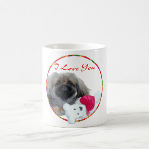 Ik hou van jou Pekingese Pup Koffiemok