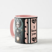 IK HOU VAN JOU personizable hart mok cadeau (Voorkant links)