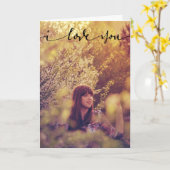 Ik hou van jou Persoonlijke Fotokaart Kaart (Gele Bloem)