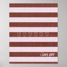 Ik hou van jou poster roze bordeauxrood
