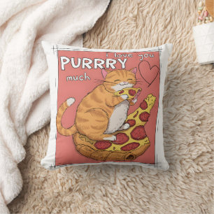 Ik Hou Van Jou Purrry Veel Grappig Kat Liefhebber Kussen