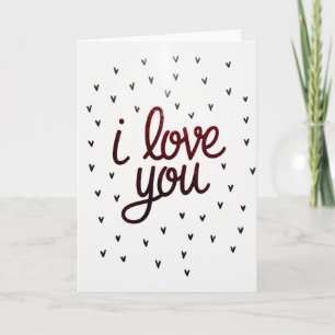 Ik Hou Van Jou Rode Glitter Kleine Hartjes Kaart
