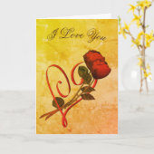 Ik Hou Van Jou Rode Rozen Hart Kunstkaart Kaart (Gele Bloem)