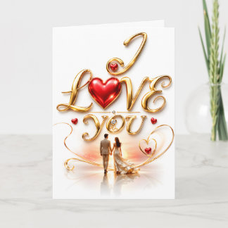 Ik hou van jou romantische groet kaart