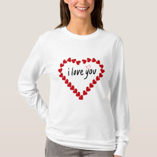 Ik Hou Van Jou Rood Hart Patroon Romantische Esthe T-shirt