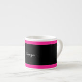 Ik hou van jou roze zwart wit zebra hart patroon espresso kop (Voorkant rechts)